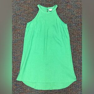 Sigrid Olsen Kelly Green 100% Linen Sleeveless Dress